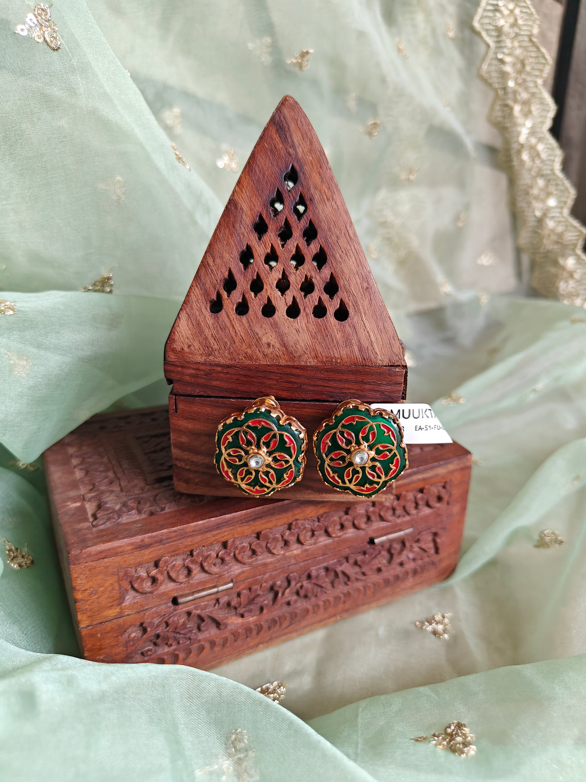 Amuukta Enamelled Bloom Studs