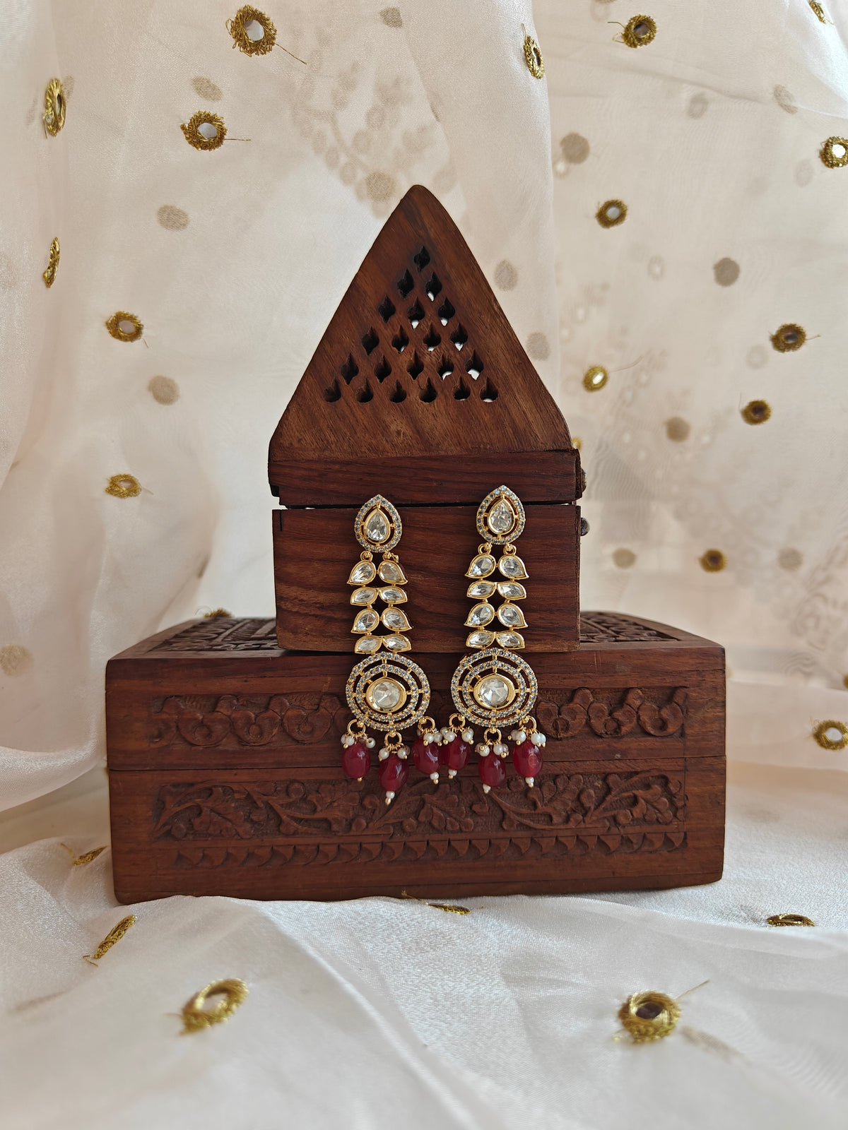 Amuukta Timeless Moissanite & Stone Dangler Earrings