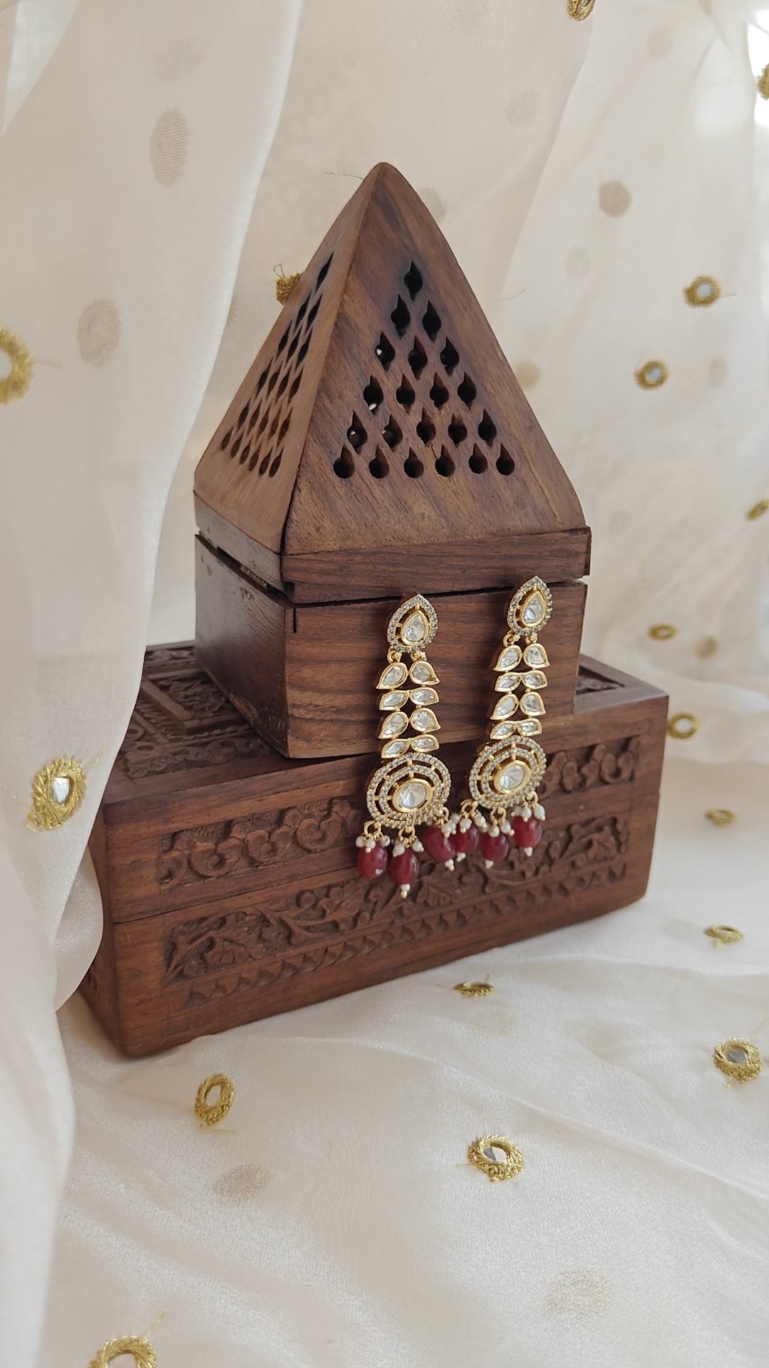 Amuukta Timeless Moissanite & Stone Dangler Earrings